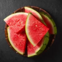 Top view of sliced watermelon